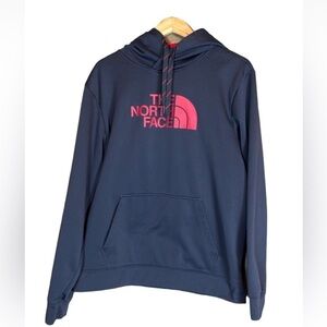 The North Face dark gray and red hoodie sweatshirt Size Large